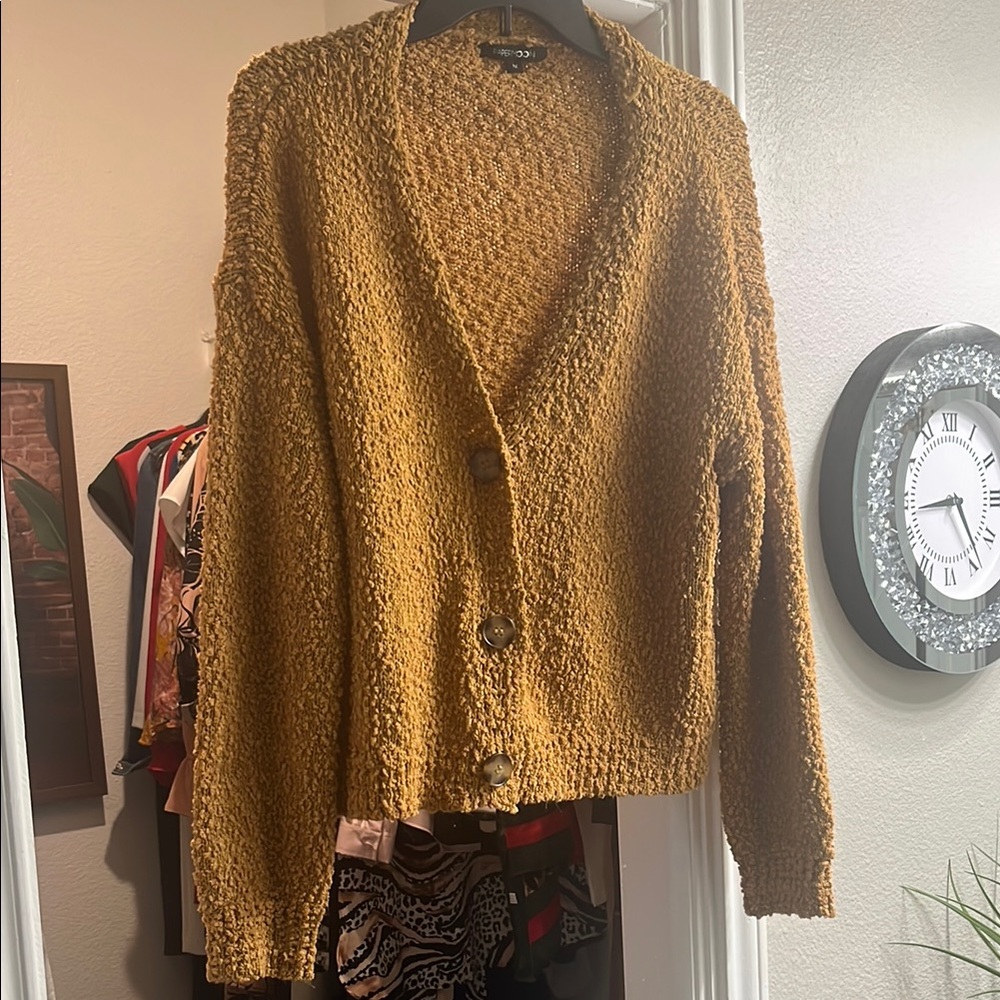 Cozy Mustard Cardigan Sweater